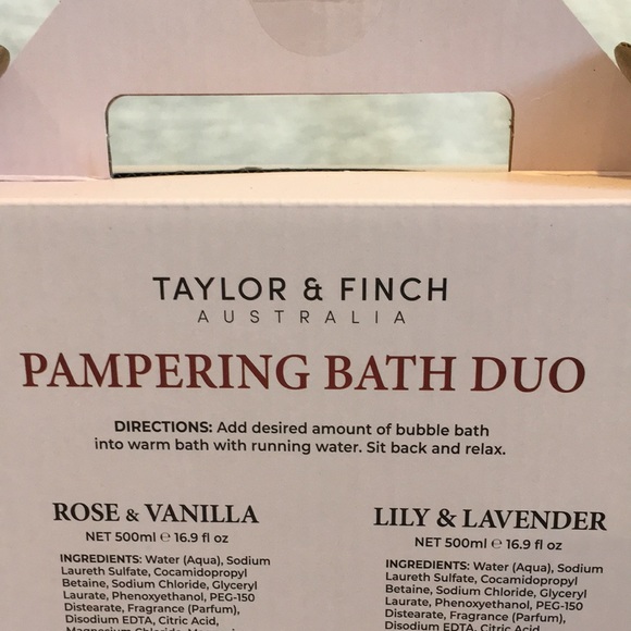 Taylor Finch Australia Pampering Bubble Bath Floral Duo NWT 2 16.9scented Bubble - Picture 10 of 16